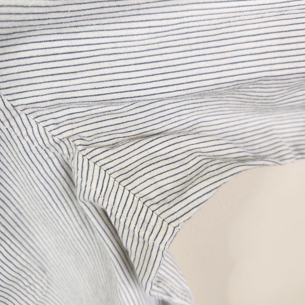 Taylor Stitch Long Sleeve Handmade Striped Single Pocket Button Down Shirt 44 - Picture 5 of 6